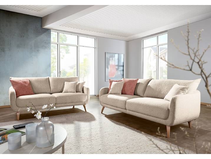 2-Sitzer Sofa Beige Strukturstoff Hotaru 192 x 71 x 93cm Modern