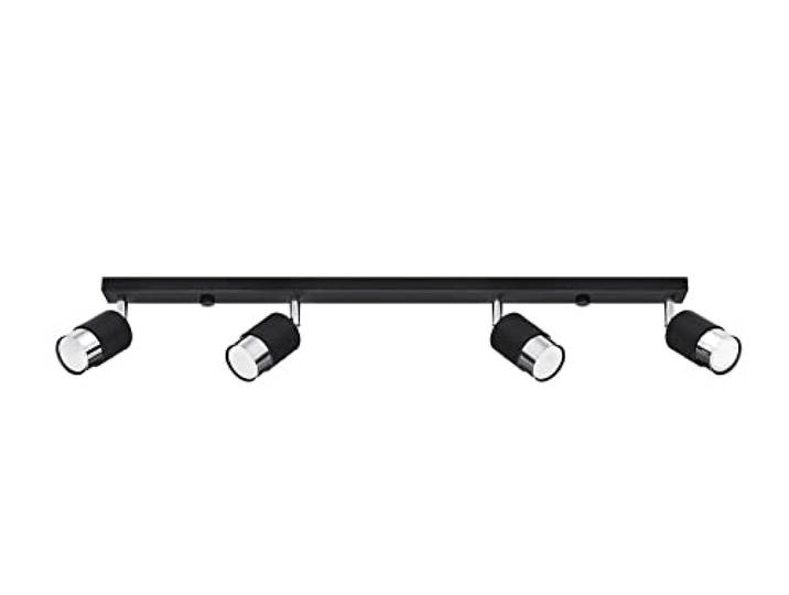 SOLLUX lighting Nero plafondlamp, zwart/chroom, 4 x GU10