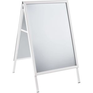 Böttcher-AG Kundenstopper SOLID-STOP, DIN A1, 32 mm Profil, Metallrückwand, weiß