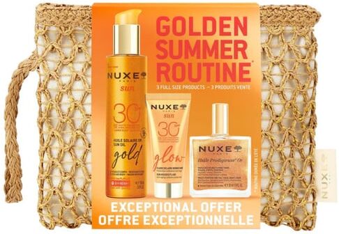 Nuxe Golden Summer Routine Bolsa   Kit Solar SPF30 + Huile Prodigieuse Or