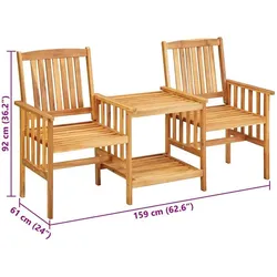 vidaXL, Gartentisch + Balkontisch, Belunis (159 x 61 x 92 cm)