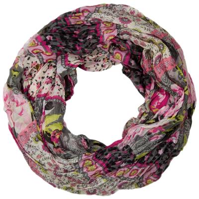 Loop STYLEBREAKER "Loop mit Blumen Paisley Muster", Damen, grau, Obermaterial: 100% Viskose CV., Modisch, Modetücher Loop