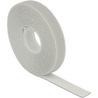 Klettband auf Rolle, 3 Meter x 13mm, Kabelbinder grau