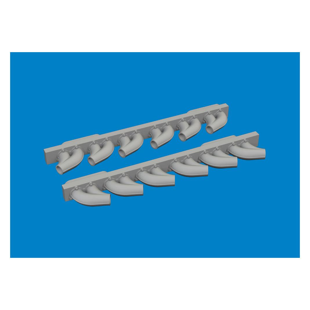 Eduard P-39 exhaust stacks rounded PRINT (6481050)