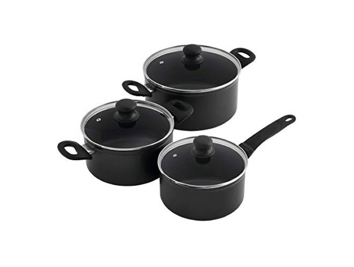 Kuhn Rikon Easy Induction Topfset - 3-teiliges Kochgeschirrset Schwarz