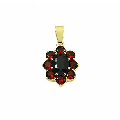 Kette mit Anhänger ADELIA´S "Damen 333 Gold Anhänger mit Granat", rot, Halsketten, Damen, Gold, Schmuckset - Set mit Halskette