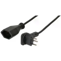 2x Max Hauri, Verlängerungskabel, TD-Verlängerung H05VV-F3G1.0 Flachwinkelstecker (1 m, Typ 12, Typ 13)