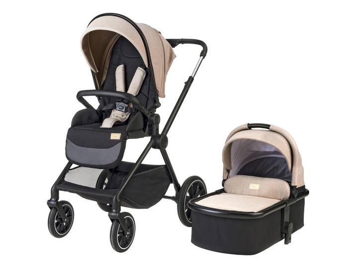 Jimmylee Kombikinderwagen, Beige, Textil, 2-teilig, 61x110x73 cm, EN 1888, 5-Punkt-Gurt, Gurtschoner, Sichtfenster, Sitzverkleinerer, Sitz umsetzbar, Baby on Tour, Kinderwagen, Kombikinderwagen