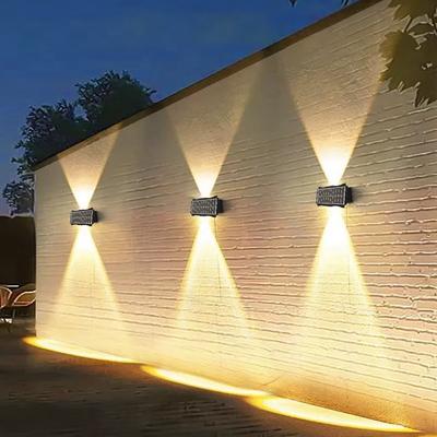 Multisell Products Hub Solar Waterproof Up And Down Luminous Lighting For House Garden Exterior Wall Decoration warm 4led 2pcs