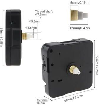 Uplift Picks Silent Quartz Clock Movement Battery Operated Replacement Mechanism 12mm (jumping Second A)