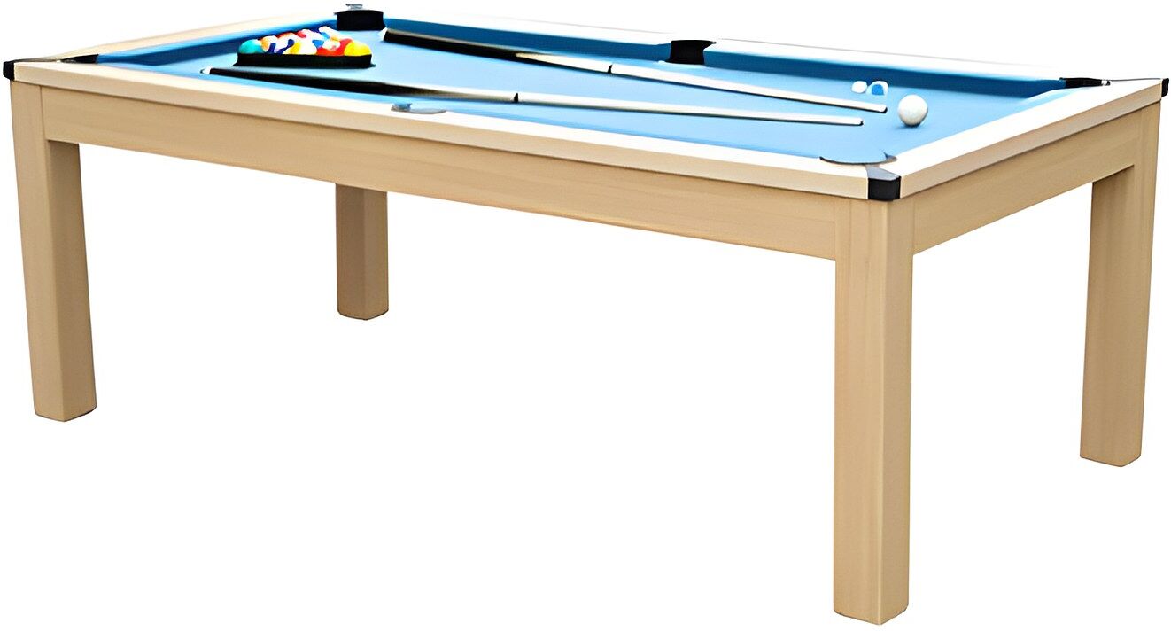 Vente-unique Multifunktionstisch Billard & Tischtennis - 213 x 112 x 81,5 cm - Blau - BALTHAZAR