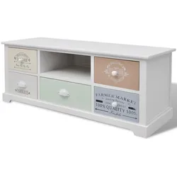 Helloshop26 - Praktisches Designer-TV-Sideboard im französischen Stil weißes Sperrholz