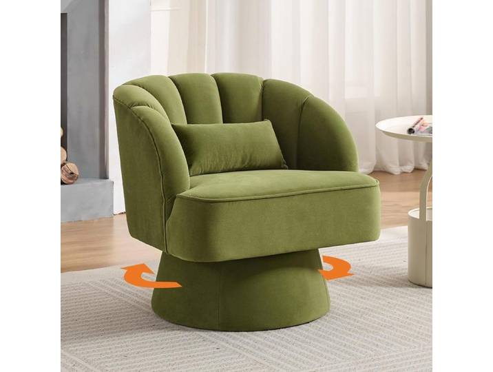 Fauteuil Pivotant - PROMIRACAL - Modèle 360° - Velours Respirant - Capacité 136 kg - Vert