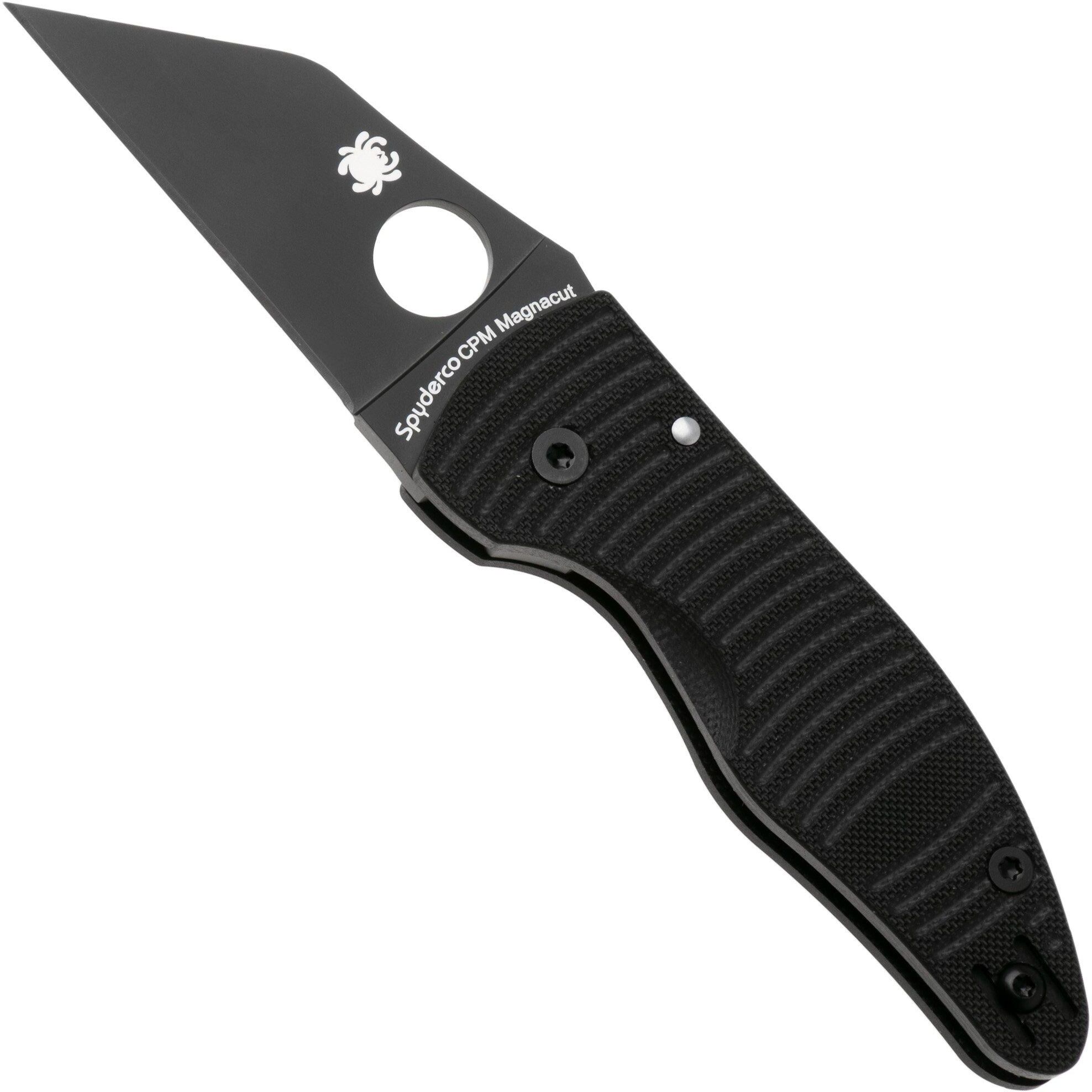 Spyderco MicroJimbo Salt Black DLC CPM MagnaCut C264GMCBKP Black G10 coltello da tasca, Michael Janich design