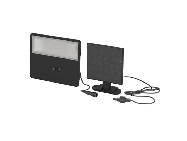 Eglo Applique murale extérieure LED Panettieri\, lampe solaire puissante éclairage d'extérieur avec détecteur de mouvement\, noir\, blanc neutre\, IP44\, 1500 Lm
