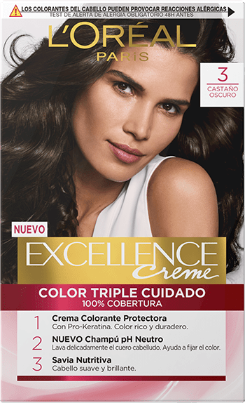 L'Oréal Paris Excellence Creme Permanent Dye 3 Castaño Oscuro