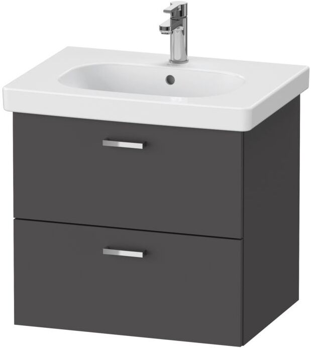 Duravit XBase Waschtisch-Unterschrank XB618904949 60x56x45,8cm, graphit matt, 2 Schubkästen