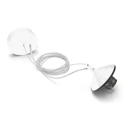 Gea Luce Alice Aufhängungsset Code V/G - Weiße Rosette, transparentes Kabel, E27, max 60W, IP20