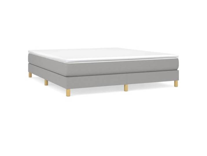 PUGYNBK Boxspringbett, 160 x 200 cm, mit Taschenfederkernmatratze Graue Polsterung, mittlere Festigkeit, Holzlatten, atmungsaktiv, langlebig