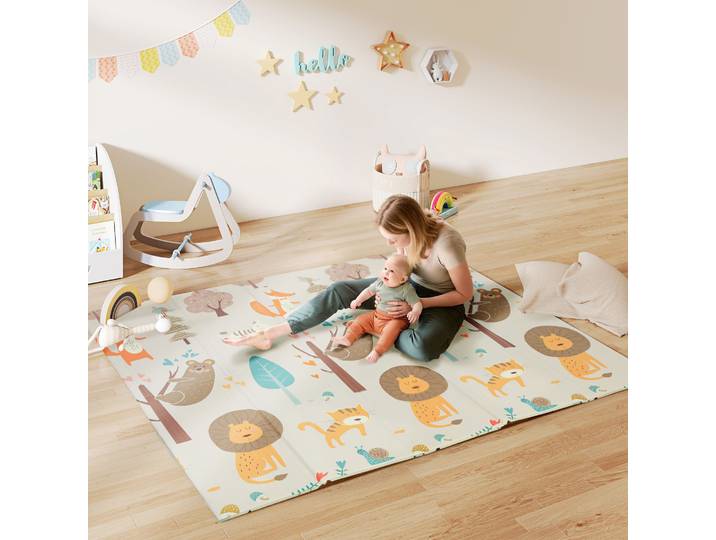 AIYAPLAY Tapis de Jeu Bébé Pliable Mousse 196x176cm Multicolore