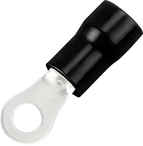 TRU Components 738266 Ringkabelschuh Querschnitt (max.)=4mm² Loch-Ø=4.2mm Teilisoliert Schwarz 50St.