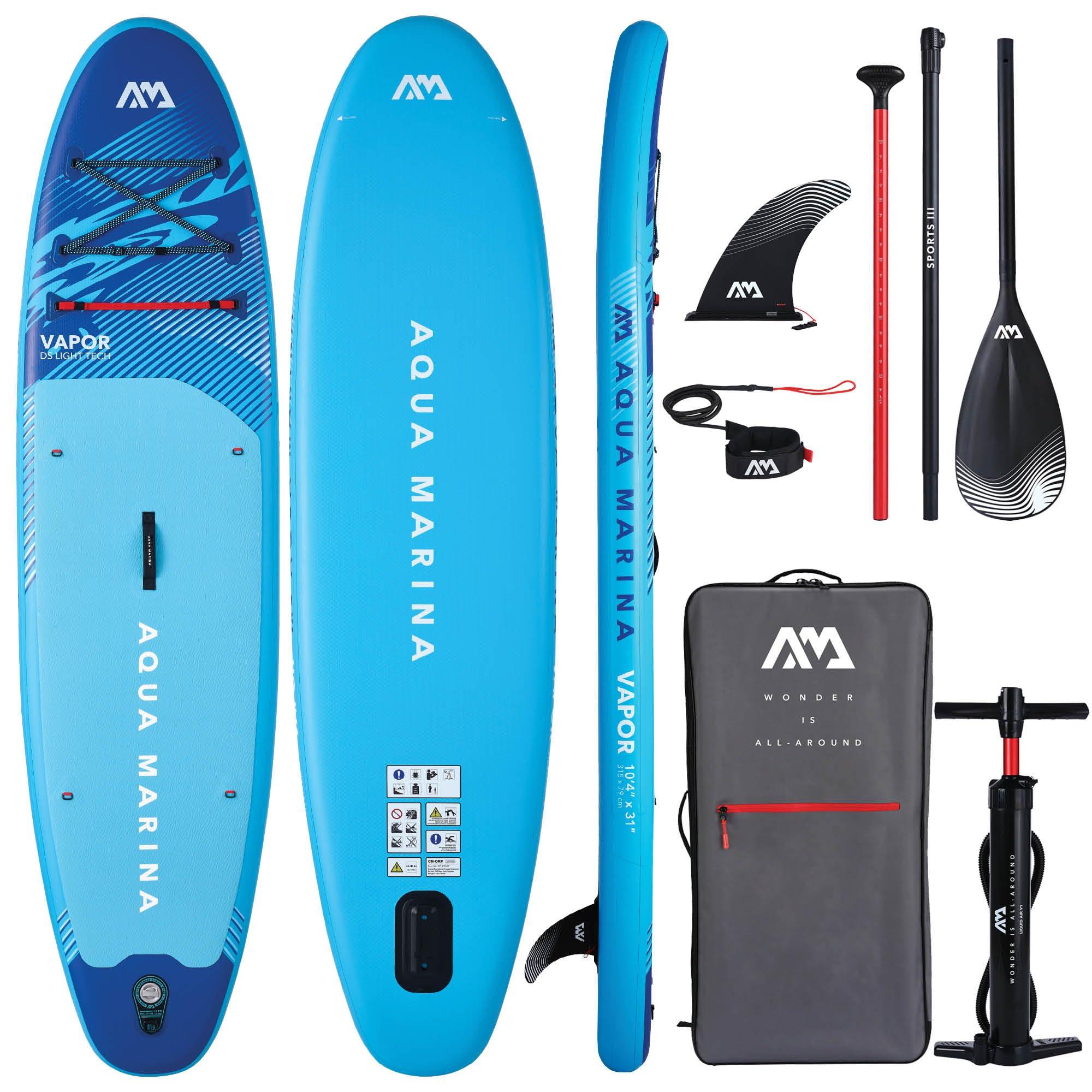 Stand-up-Paddleboard aufblasbar Paddelboard SUP - Runde Form - Mit Zubehör-Set - Rote Spanngurt