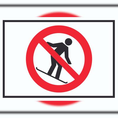 HB-Druck Snowboard fahren verboten Symbol Schild A1 (594x841mm)