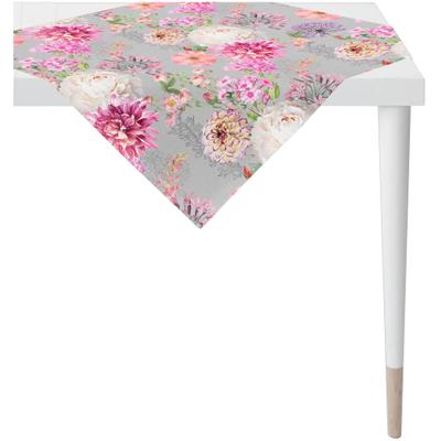 Mitteldecke APELT "6748", grau (grau, rosé), B:88cm L:88cm, Baumwolle, Polyester, Tischdecken, Mitteldecke