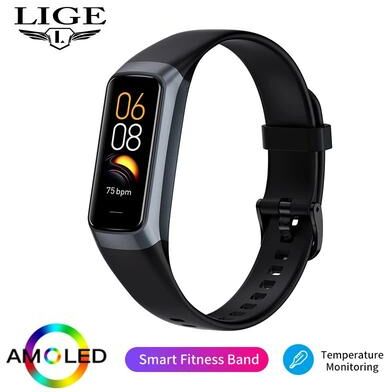 Uplift Treasures LIGE AMOLED Fitness Tracker Smartwatch For Women black