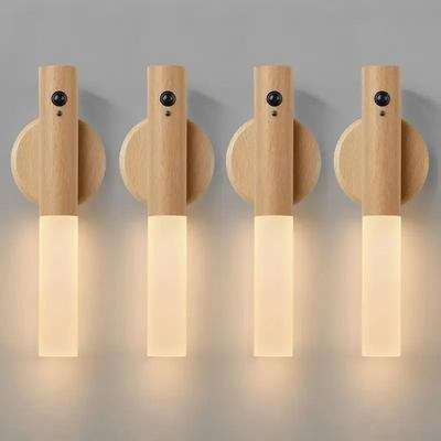 Uplift Picks Rechargeable PIR Motion Sensor Light Magnetic Cabinet Wall Lamp white Ash (4 Pcs)