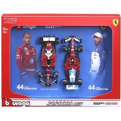 Bburago F1 2 Pack Ferrari SF-25 Hamilton 44 Scala143