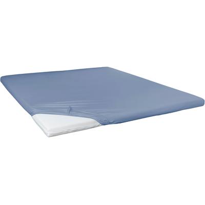 Spannbettlaken PRIMERA "Elasthan-Feinjersey Topper", blau, 1 Stk., Jersey-Elasthan, 90-100x200 10cm, Jersey-Elasthan, Obermaterial: 95% Baumwolle, 5% Elasthan, Bettlaken, Spannbettlaken, Aus 95% gekämmter Baumwolle und 5% Elastan