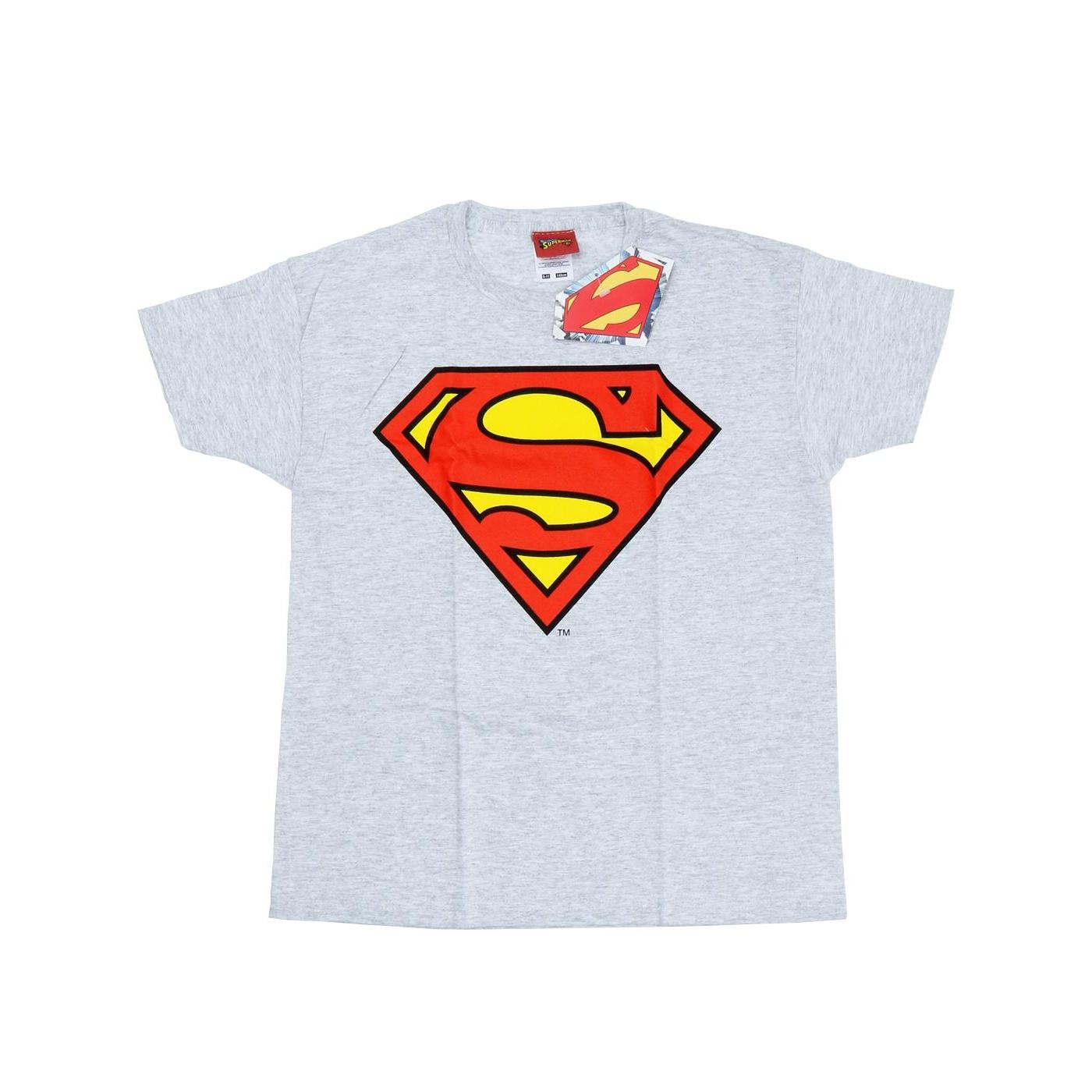 DC Comics Jongens Superman Logo T-Shirt (Heide Grijs)
