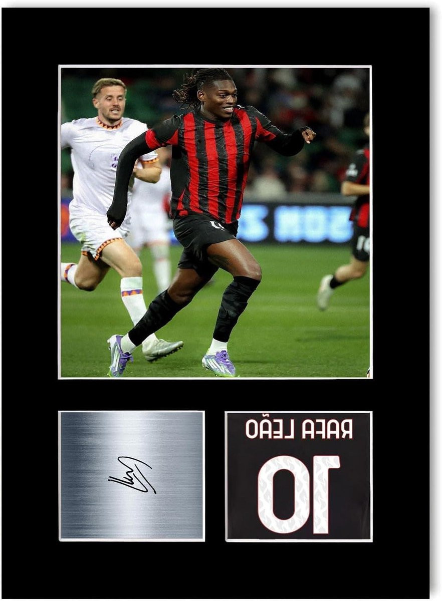 Gesigneerde Poster Rafael Leao - Muurdecoratie - A4 - Zwart
