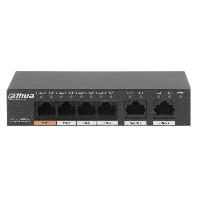 Dahua PoE-Switch PFS3006-4GT-60-V2 unmanaged (6 Ports) (DH-PFS3006-4GT-60-V2)