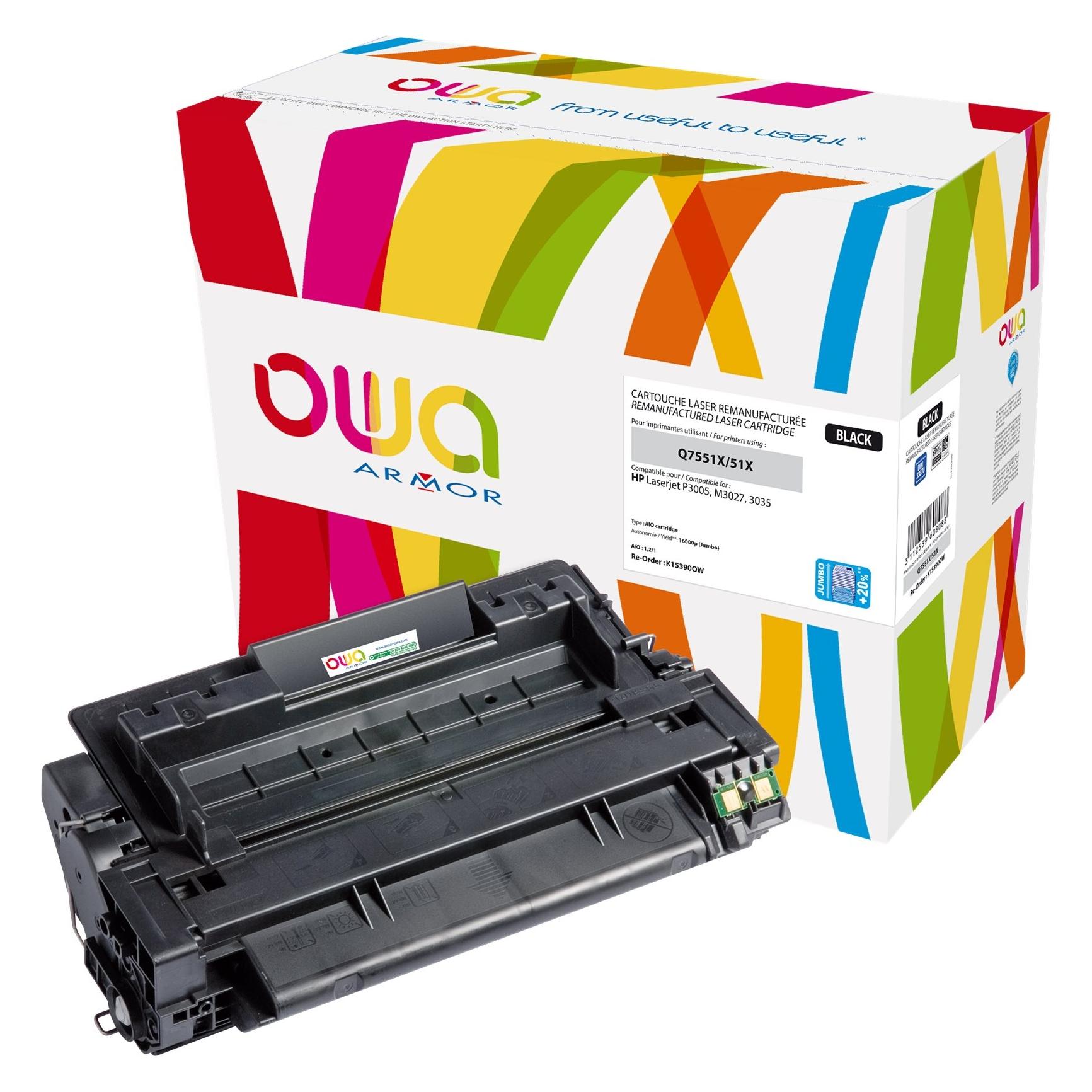 Armor OWA OWA - Schwarz  - Tonerpatrone (Alternative zu: HP 51X) (BK) (K15390OW)