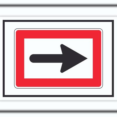 HB-Druck In Pfeilrichtung fahren rechts Symbol A3 (297x420mm)