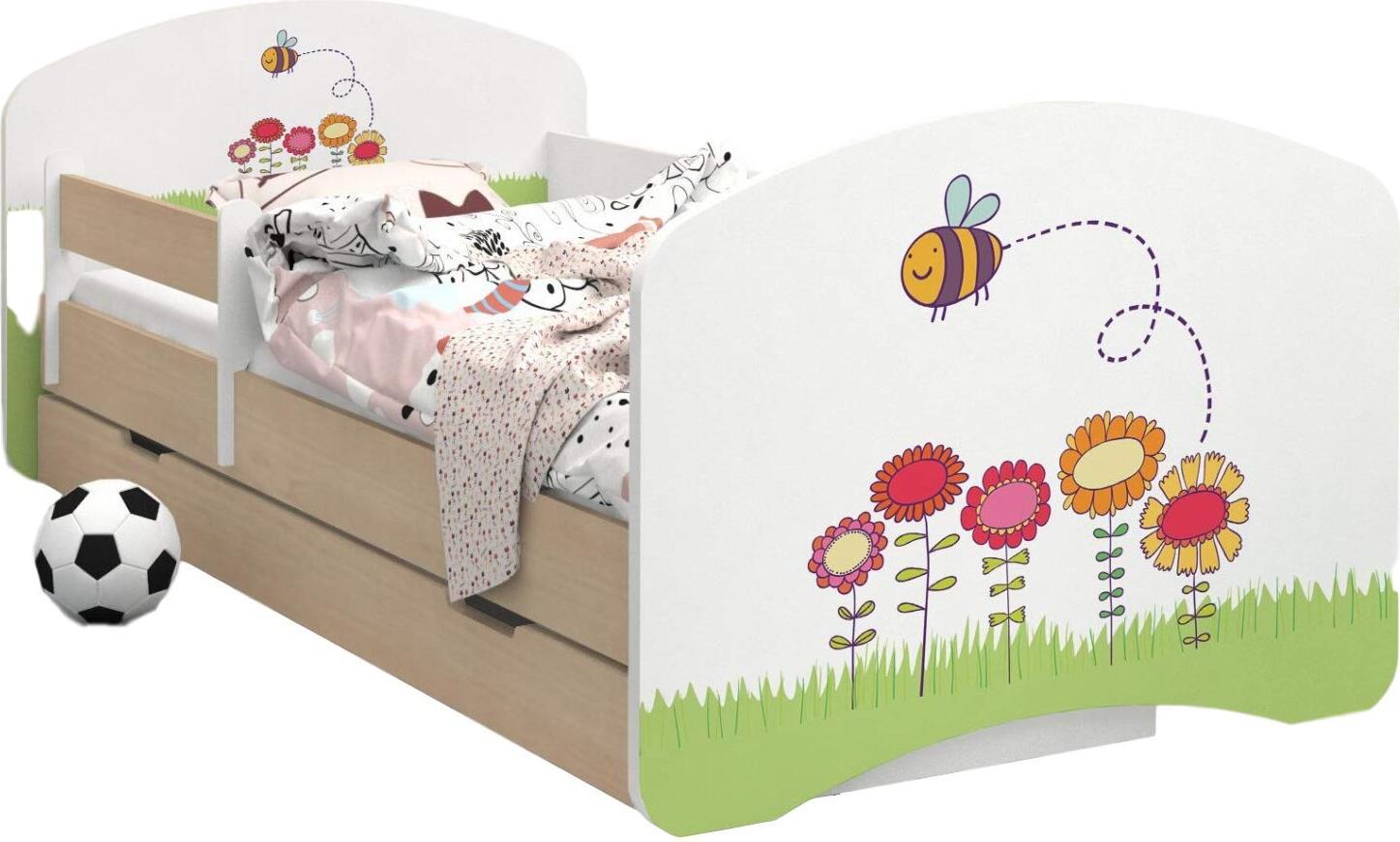 BDW Kinderbett, Doppelseitiges mit Schublade, Biene, 190/90