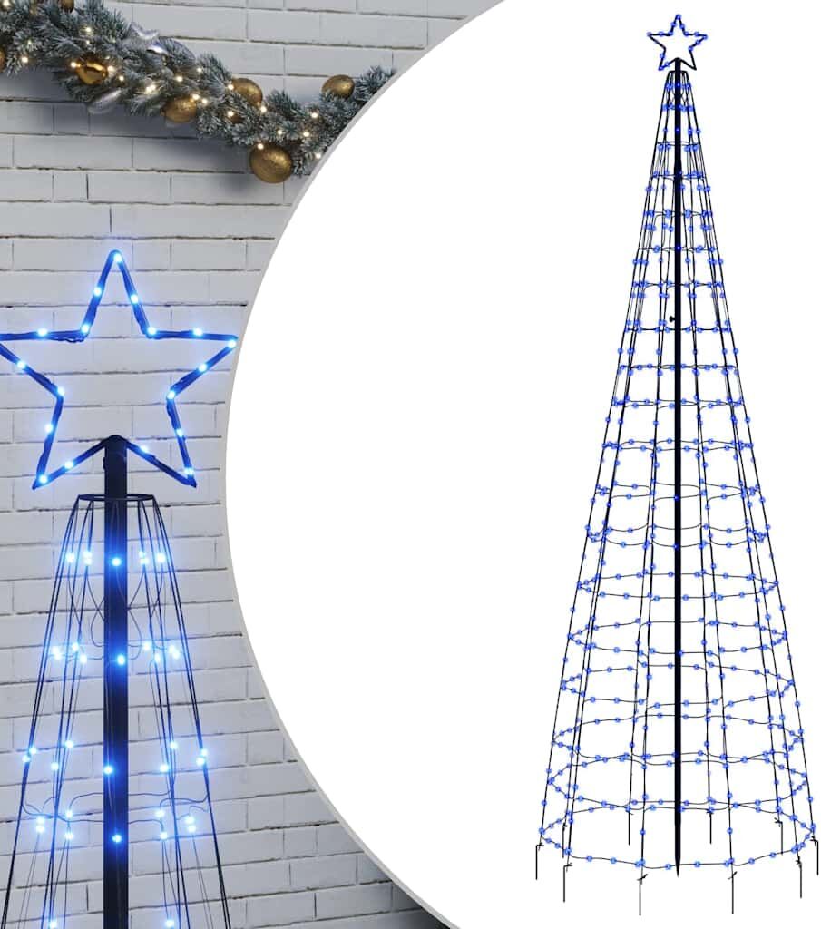 vidaXL Sapin de Noël à LED avec pointes 570 LED bleu 300 cm
