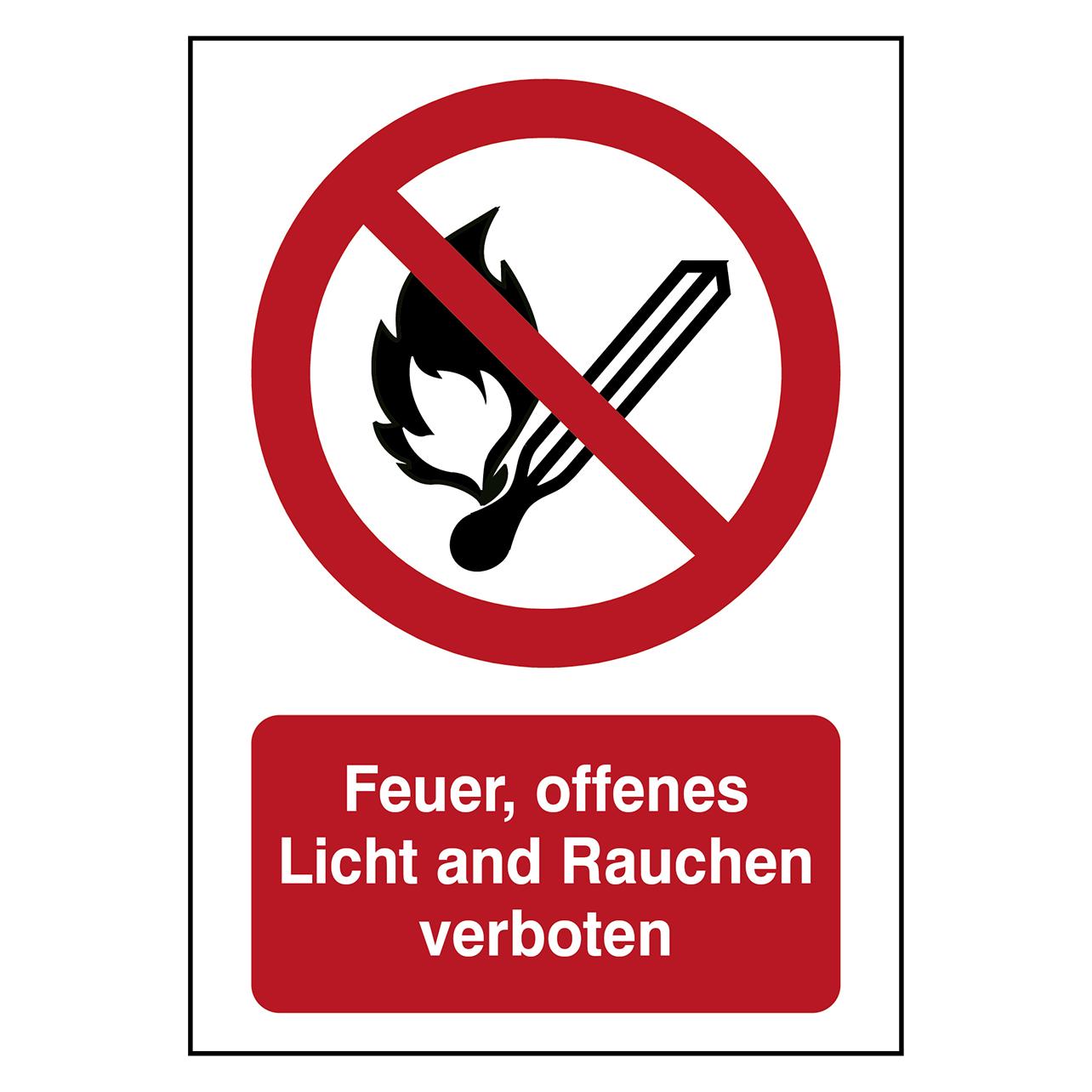 Brady B-862, Toughwash-Verbotsschild, P003 - Feuer, offenes Licht and Rauchen verboten, Polyester (233820)