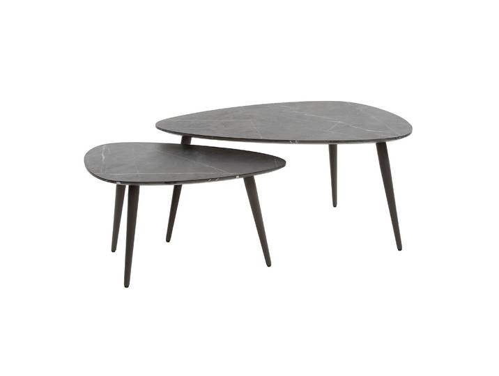 Clemento Onyx Couchtisch birnenförmig Set