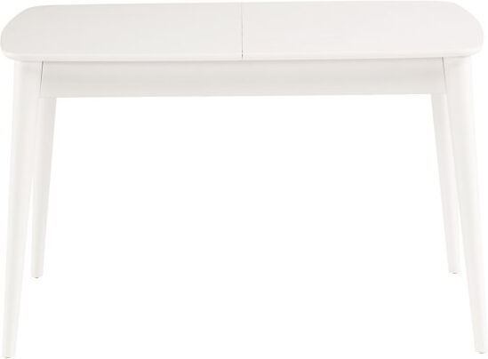 George Oliver Ballentine 80 cm Extendable Beech Rectangular Dining Table with Wood Base White/White