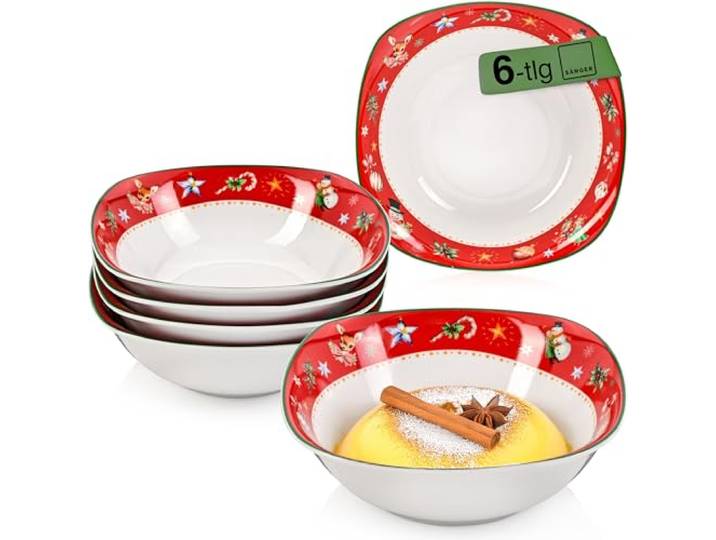 SÄNGER Müslischalen Bilgola Christmas Design 6 tlg, Müsli Schüssel