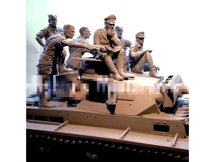 ( 1/16 ) WWII Deutsche Soldaten Resin Modellbausatz (6 Personen, keine Panzer), unmontierte und unbemalte Resin Modellteile (F6lY-7)