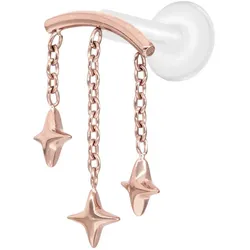 PTFE Labret mit Innengewinde + Titan-Aufsatz BOGEN + 3 STERNE