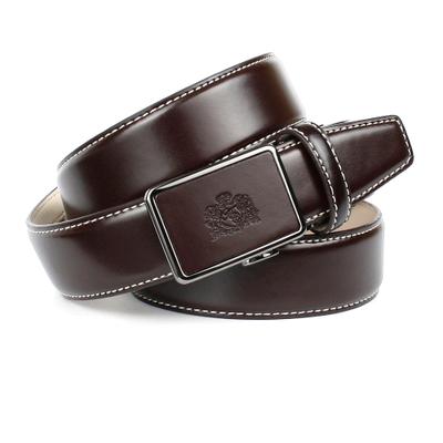 Ledergürtel ANTHONI CROWN, Herren, Gr. 110, braun, Leder, unifarben, Gürtel Ledergürtel, mit Kontrast Stitching