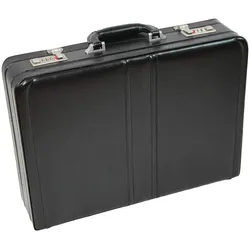Dermata Aktenkoffer 45.5cm aus Rindspaltleder, Koffer, Schwarz