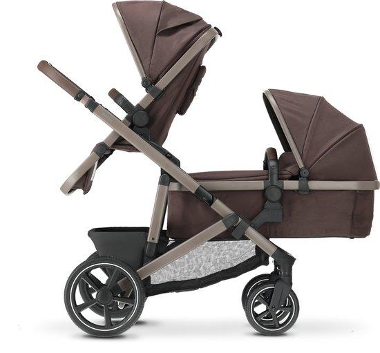 Deryan Evy V2 Kinderwagen - Duo Kinderwagen - Erweiterbar - Inklusive Babywanne - Schokolade
