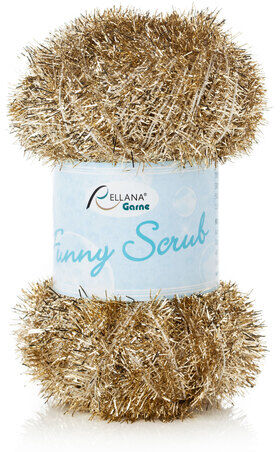 Rellana Wolle Funny Scrub, gold + silber - Schwammgarn