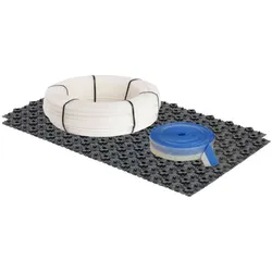67,2 m2 Set Dünnschichtsystem flach 12x2 PE-RT Rohr Raster 10 cm + Zubehör